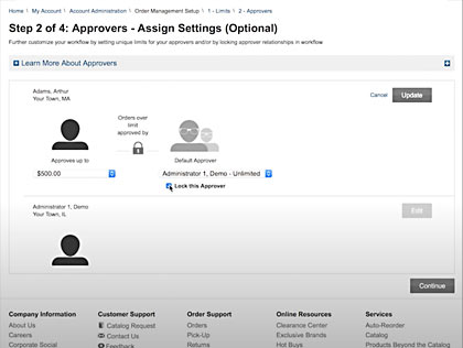 OMS approver settings