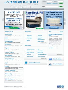 Environmental Express Homepage Before the Redesign.