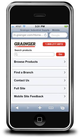 Grainger Mobile Pilot Screenshots - Homepage