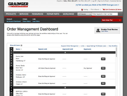 OMS dashboard